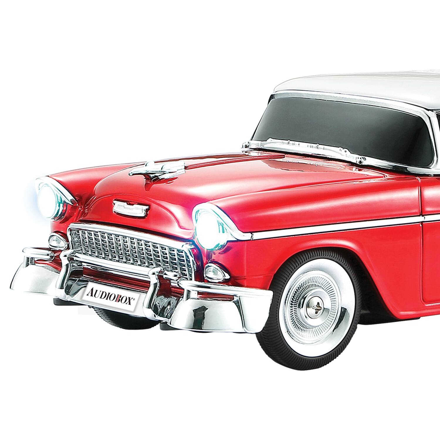 Alt View 3. AudioBox - TRK-5500BT Retro Ride 10-Watt Continuous Output 1955 Replica Car Bluetooth Speaker - Red.