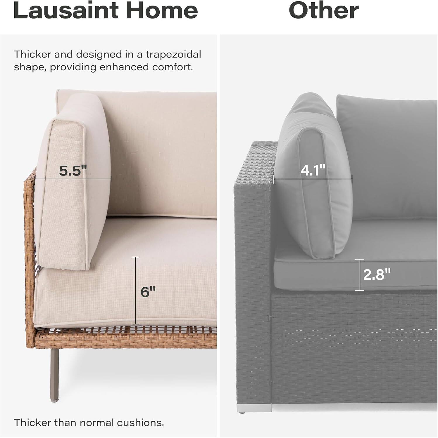 Lausaint Home

Thicker and designed in a trapezoidal shape, providing enhanced comfort.

5.5" 4.1" 6" 2.8"

Thicker than normal cushions.