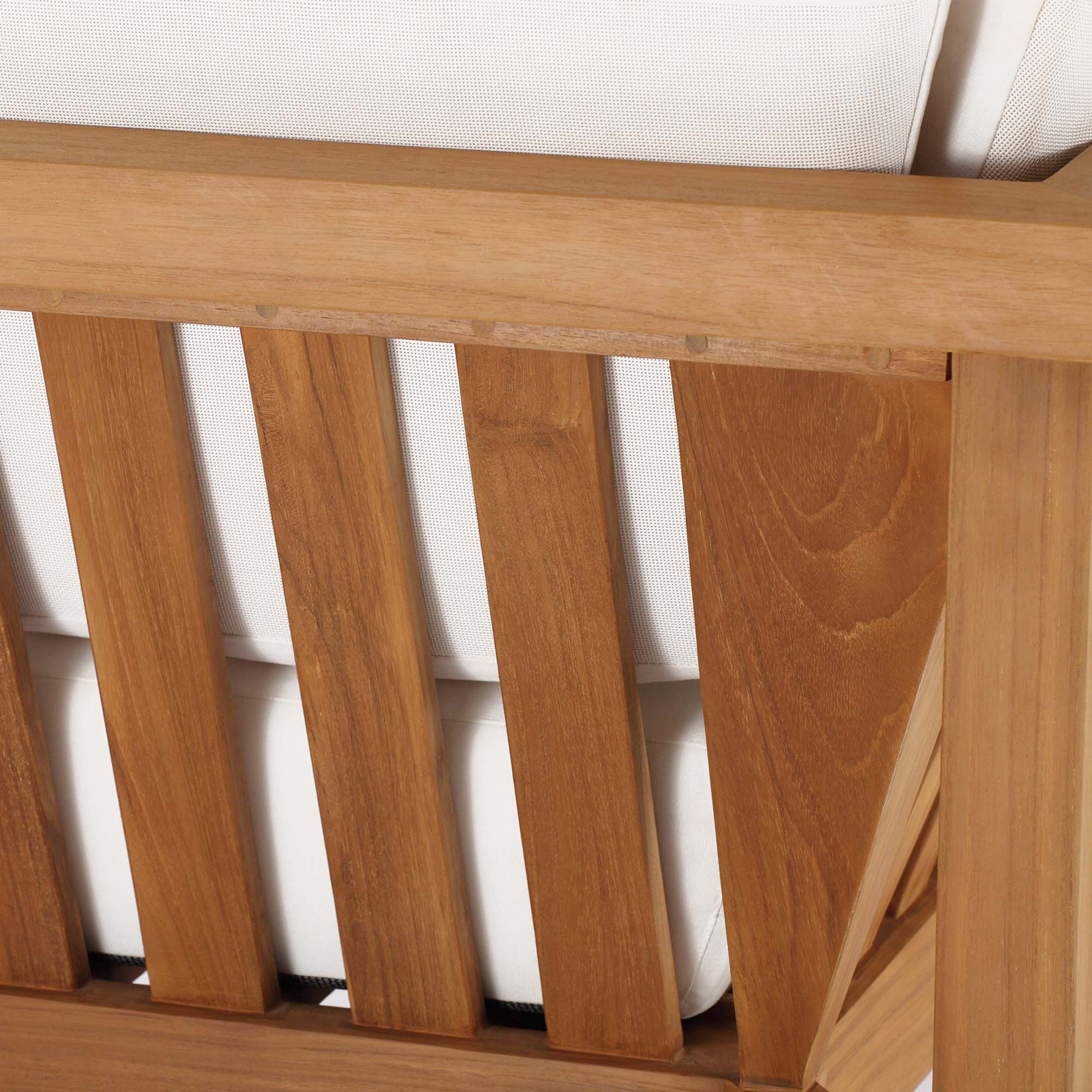 Alt View 4. Modway - Bayport Outdoor Patio Teak Wood Corner Chair by Modway - Natural White.