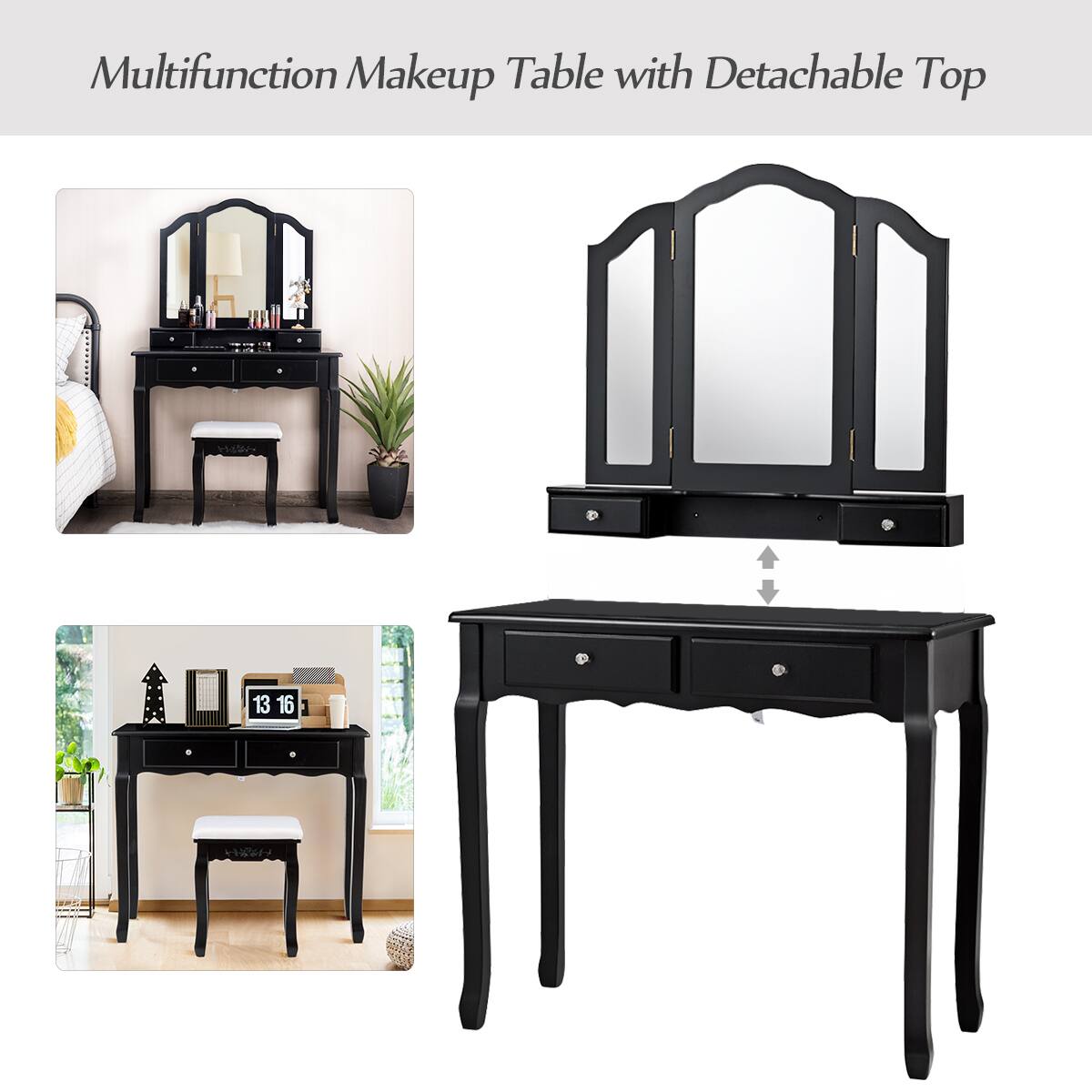 Multifunction Makeup Table with Detachable Top

13 16