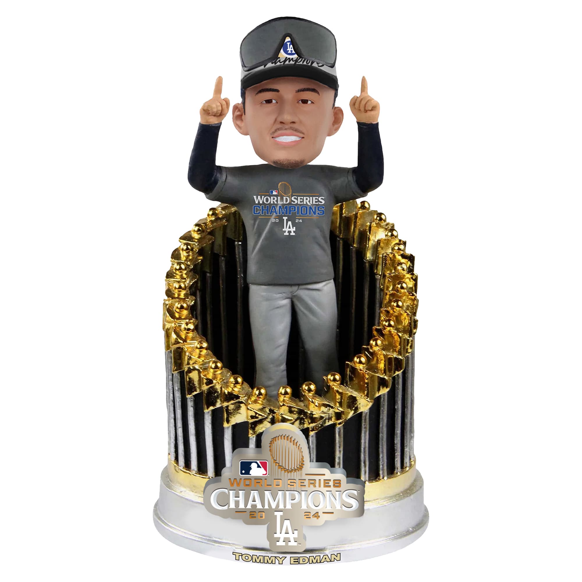 Tommy Edman Los Angeles Dodgers 2024 World Series Champions 8" Exclusive Player In Trophy Bobblehead