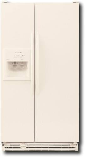 Front Standard. KitchenAid - 25.3 Cu. Ft. Side-by-Side Refrigerator with Thru-the-Door Ice and Water - Biscuit.