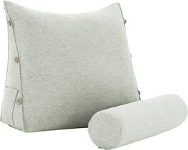 wowmax - Reading Pillow for Adults - Lumbar Support Cushion for Bed & Sofa ( Polyester) - White