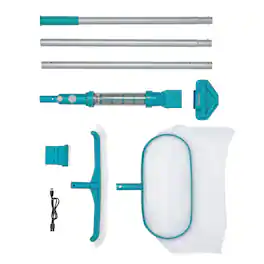 Bestway - AquaSurge Swimming Pool Maintenance Accessory Kit with Vacuum & Skimmer - Aqua Blue