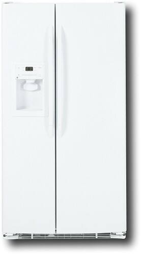 GE - 25.4 Cu. Ft. Side-by-Side Refrigerator with Thru-the-Door Ice and Water - White-on-White-Front_Standard 