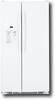 GE - 25.4 Cu. Ft. Side-by-Side Refrigerator with Thru-the-Door Ice and Water - White-on-White-Front_Standard