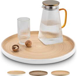 Lexa - Bamboo Serving Tray, 16 Inch - White