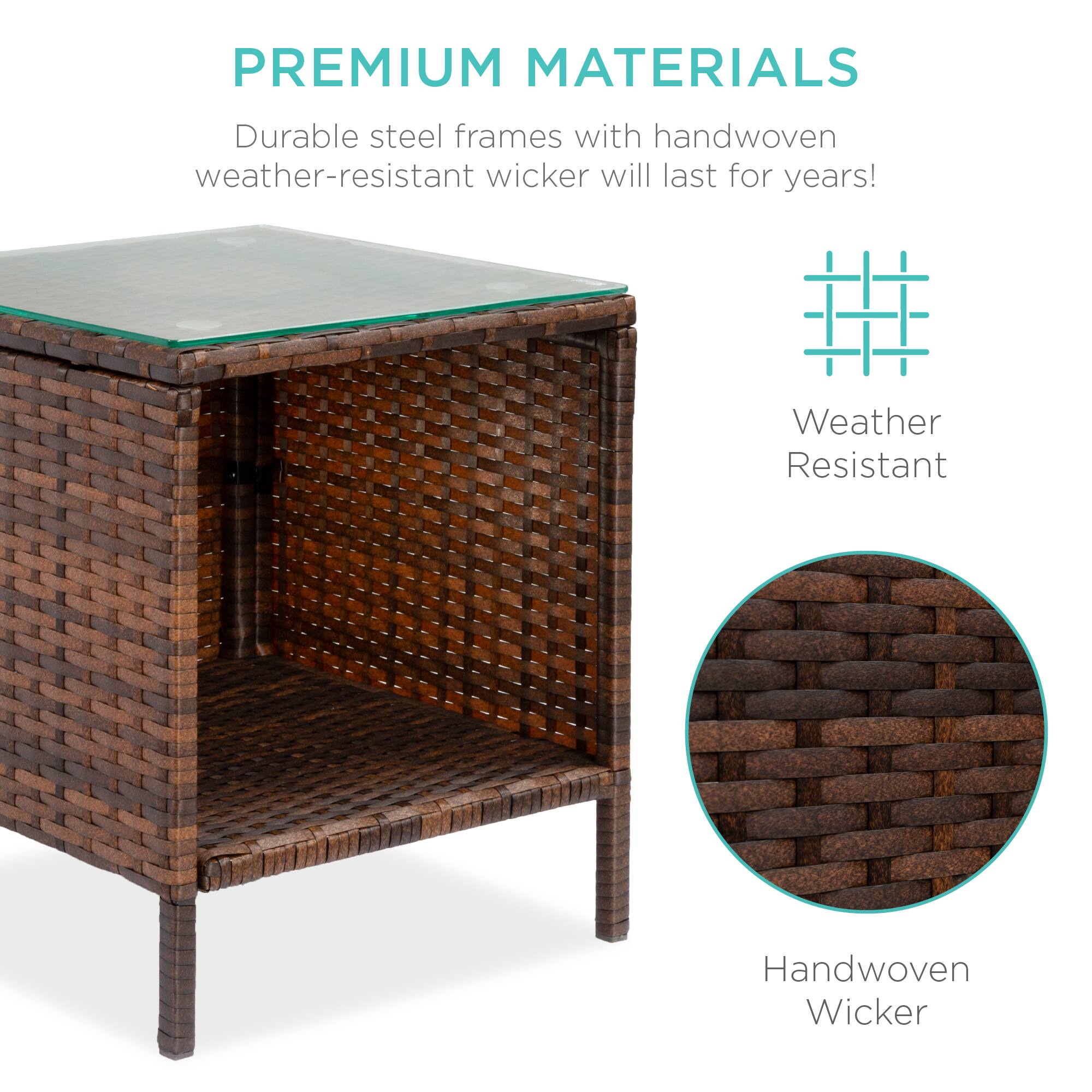 **PREMIUM MATERIALS**

Durable steel frames with handwoven weather-resistant wicker will last for years!

- Weather Resistant
- Handwoven Wicker