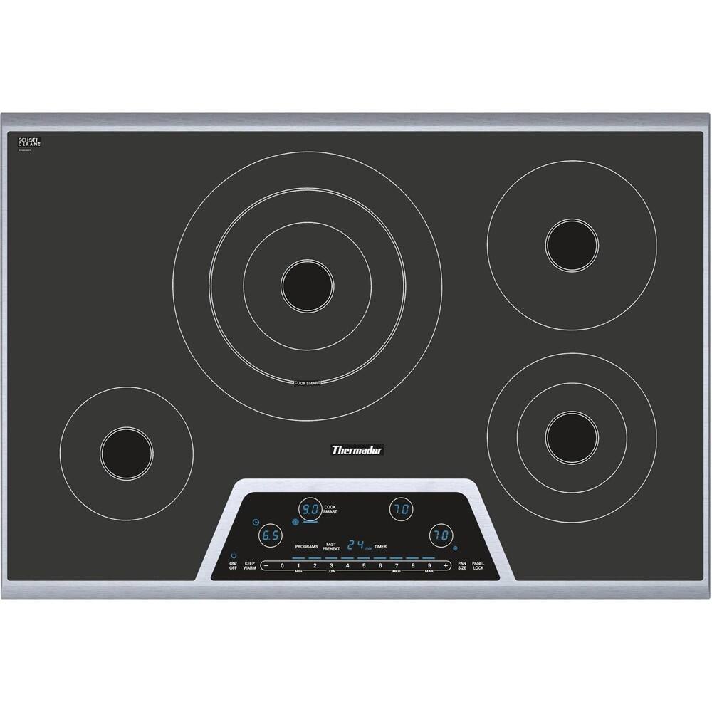 Front. Thermador - MASTERPIECE SERIES 31.1" Electric Cooktop - Black.