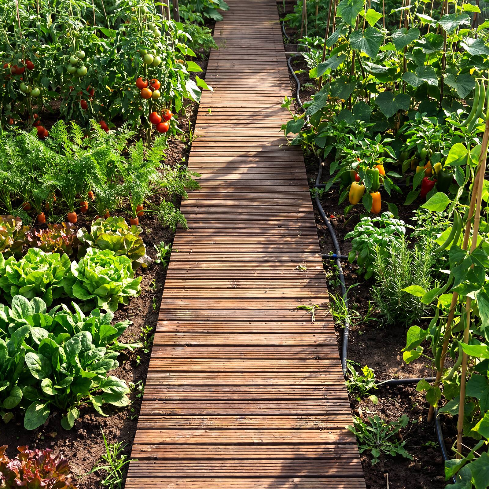 Alt View 5. Costway - Costway 1 PCS 12 FT Wooden Garden Pathway with Non-Slip Surface, Fir Wood Decorative Boardwalk - Brown.