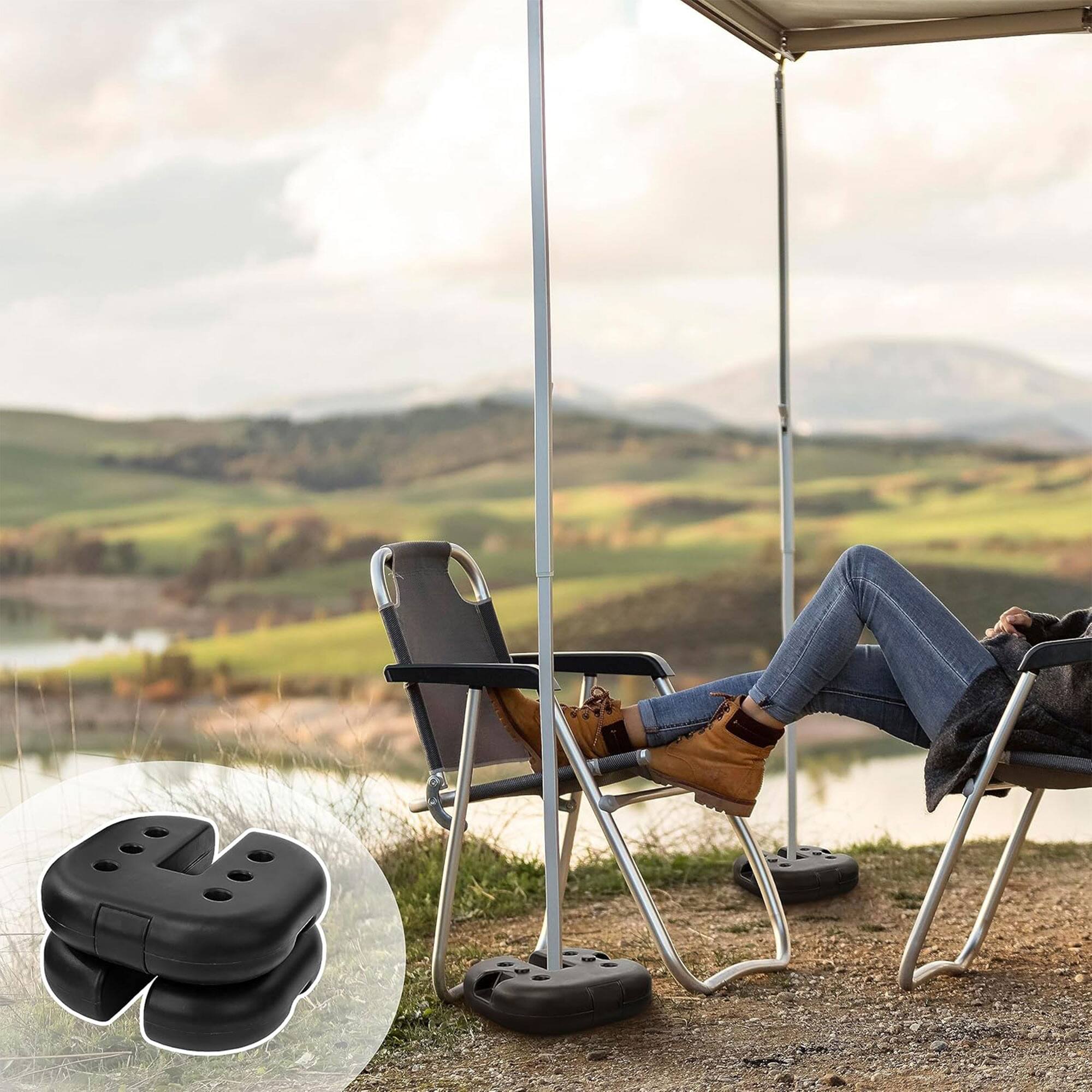 Alt View 1. Elevon - Elevon 4 Pack Canopy Weights to Secure Outdoor Tents, Canopies, Umbrellas, Black - Black.