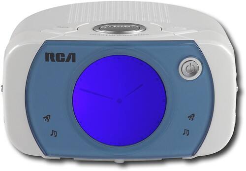 Front Standard. RCA - Dual Alarm Clock Radio with AM/FM Tuner - White.