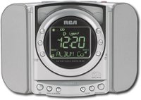 Front Standard. RCA - CD Dual Alarm Clock Radio with AM/FM Tuner - Silver.
