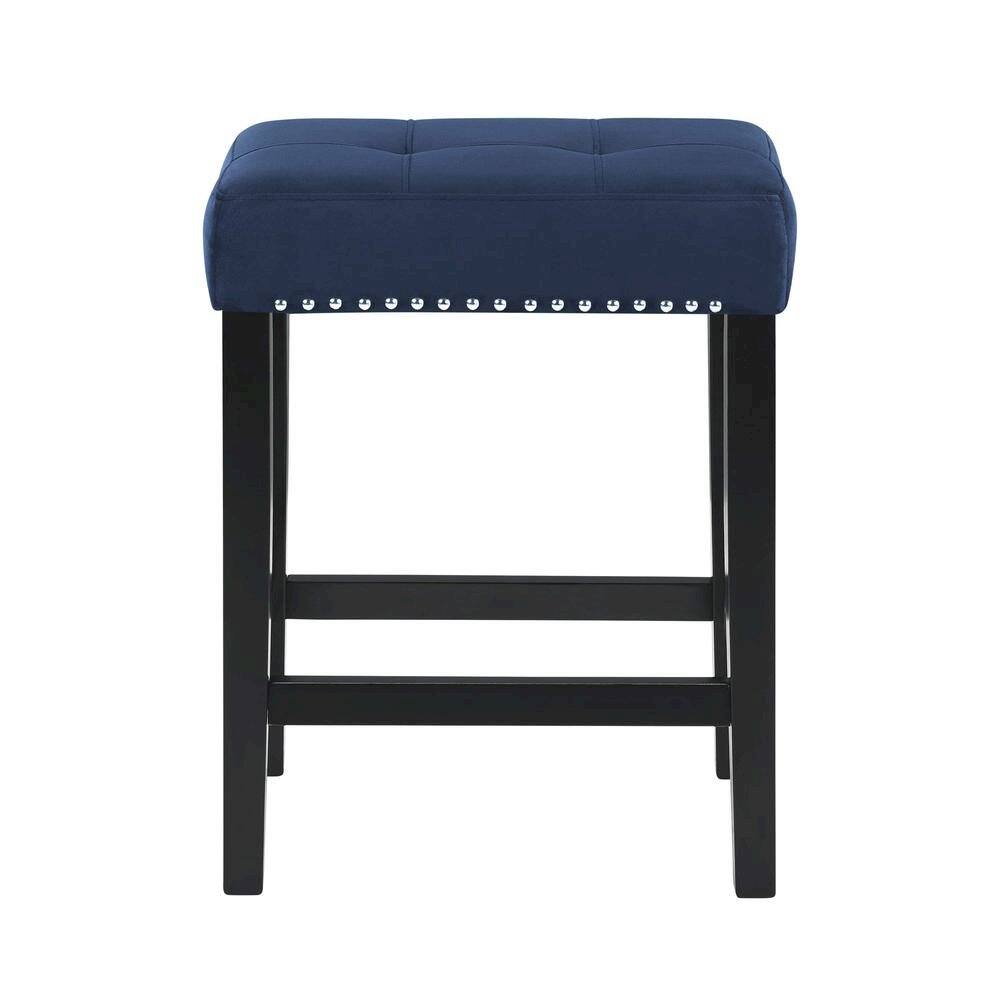 Alt View 3. FurniFact - Blue Bar Table Set – Console Table with Stools for Kitchen or Lounge - Blue.