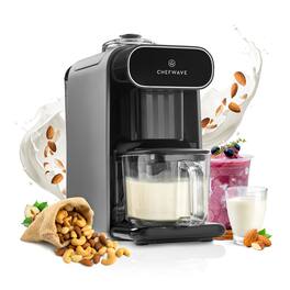 ChefWave - Milkmade Non-Dairy Milk Maker with Auto-Clean & Nut Platter - Black/Silver