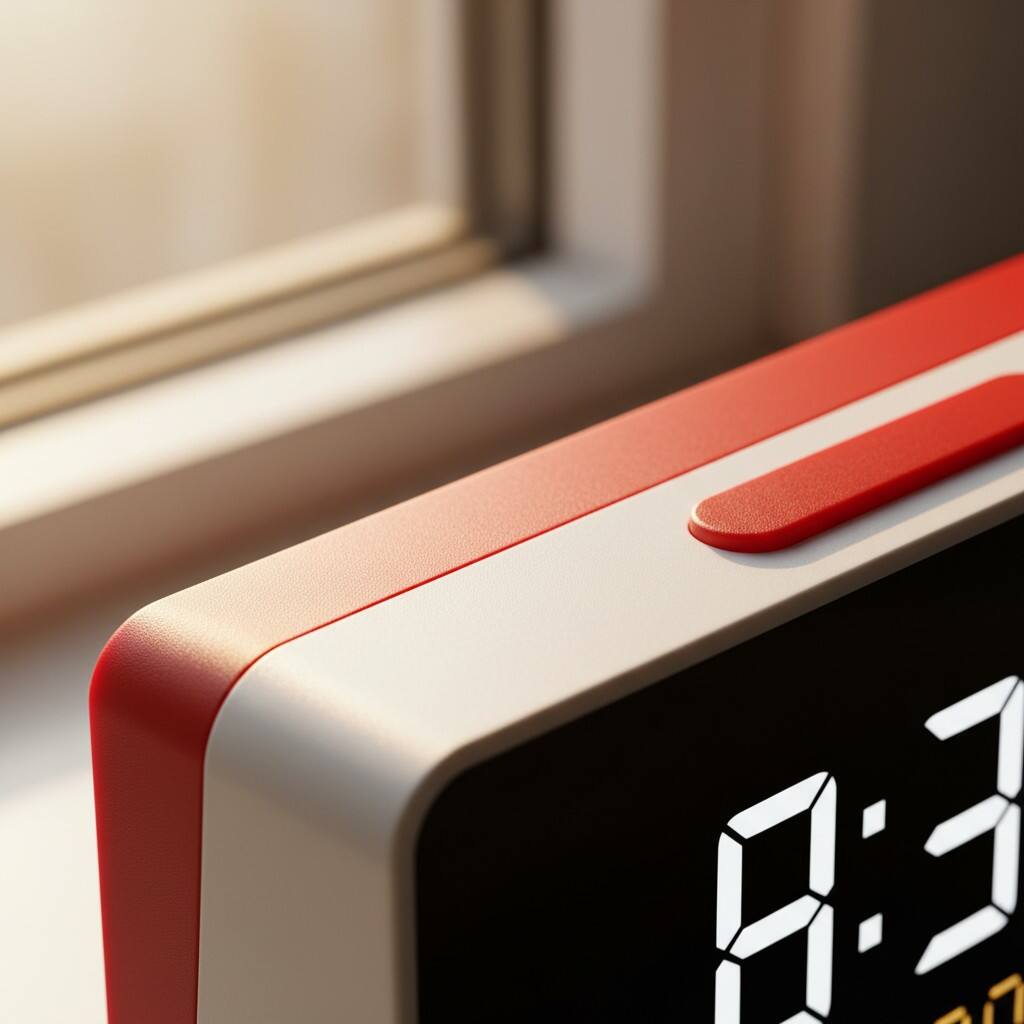 Alt View 1. Dazzed Corner - Talking Alarm Clock with Extra Loud Voice, Easy Use for Seniors & Impaired - Red.