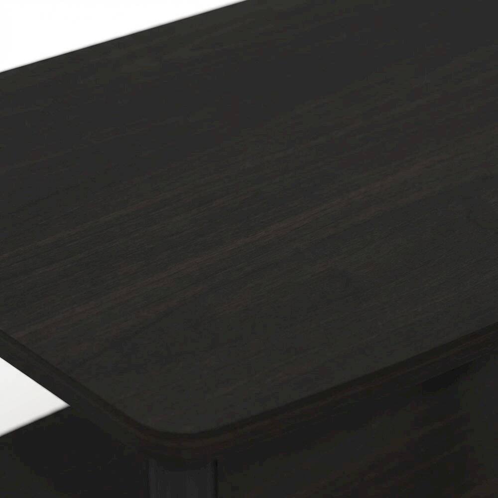 Alt View 4. FurniFact - Espresso/Black Turn-N-Tube 2-Tier Elevated TV Stand with No Tools Assembly - Brown Black.