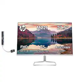 HP - M22f 21.5" FHD IPS Monitor, Anti-Glare, Flicker Free, AMD FreeSync, HDMI&DKZ Hub, Color (2D9J9AA#ABA) - Black/Silver