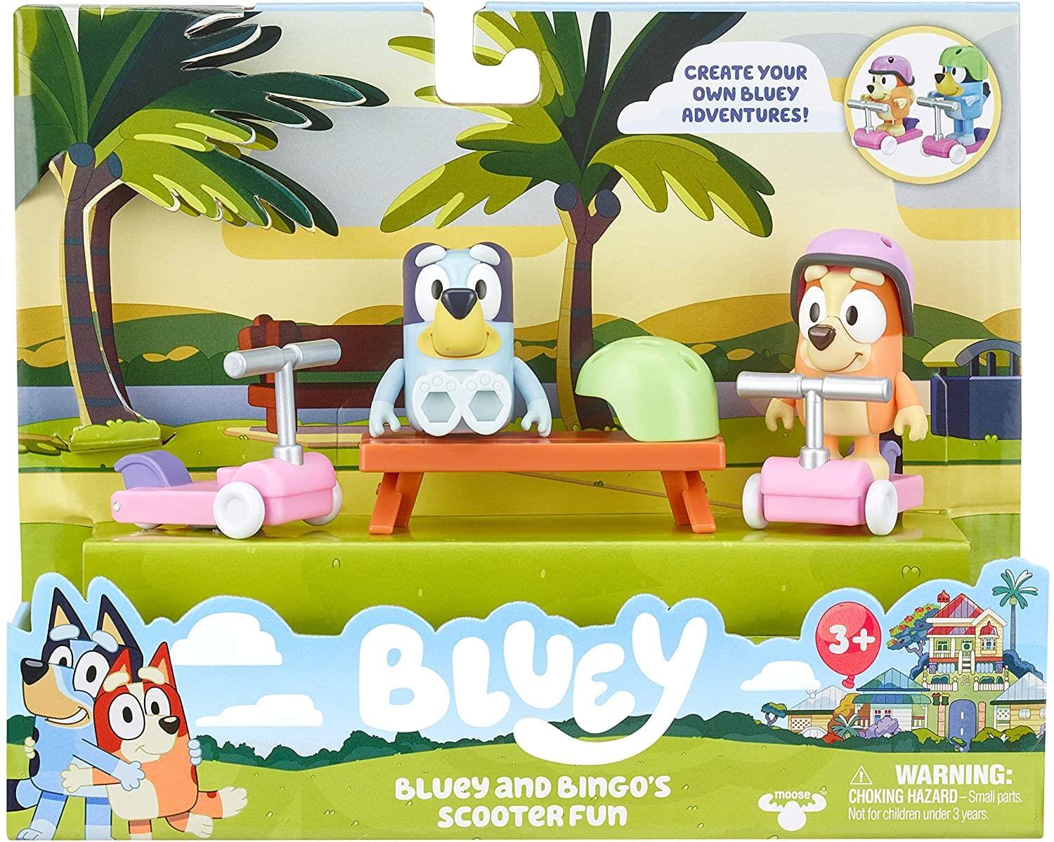 CREATE YOUR OWN BLUEY ADVENTURES!

BLUEY and BINGO'S SCOOTER FUN

3+ WARNING: CHOKING HAZARD - Small parts. Not for children under 3 years.