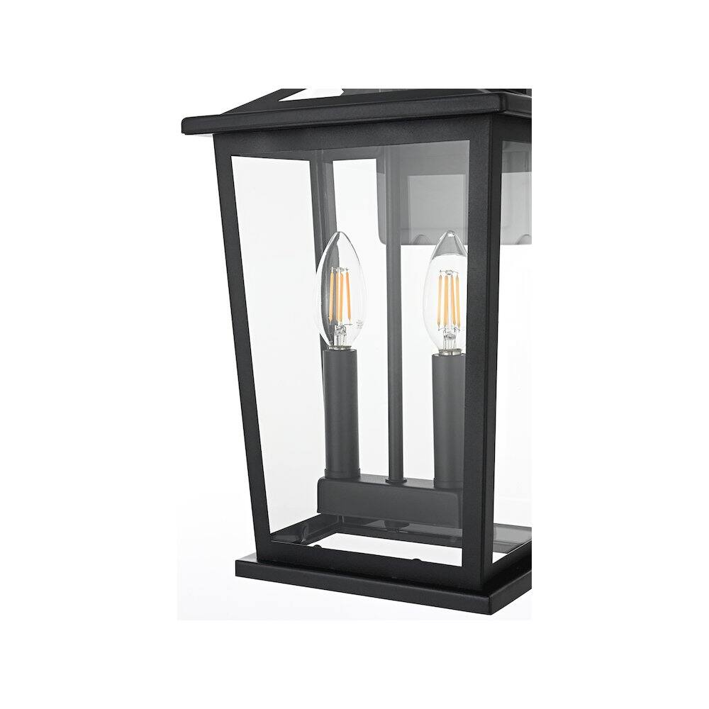Alt View 2. Elegant Lighting - Berks 7 inch Outdoor Pendant in Black - Black.