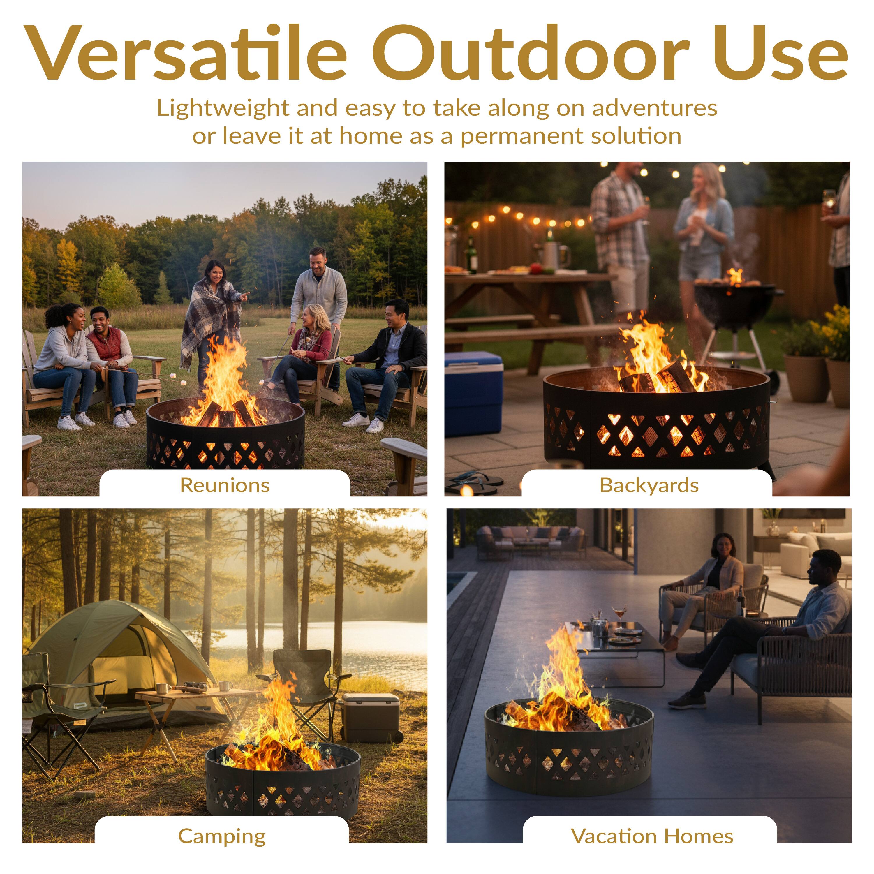 Versatile Outdoor Use

Lightweight and easy to take along on adventures or leave it at home as a permanent solution

- Reunions
- Backyards
- Camping
- Vacation Homes