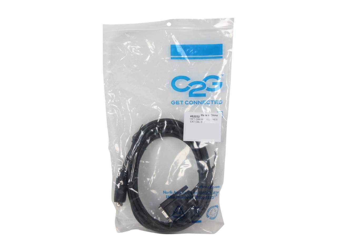 C2G  
GET CONNECTED  
#52032  
Made in China  
15FT DVI VGA ALL IN 1 EXT CBL  

www.c2g.com  
North America: 800-253-9700  
EMEA: 01800 3282
