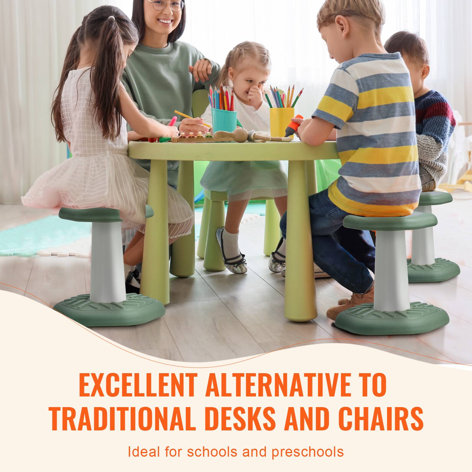 EXCELLENT ALTERNATIVE TO TRADITIONAL DESKS AND CHAIRS  
Ideal for schools and preschools