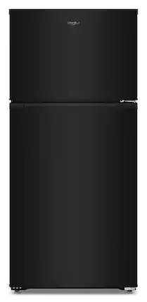 Front. Whirlpool - 28 in. Wide 14.3 cu. ft. Top Freezer Refrigerator with Total Coverage Cooling - Black.