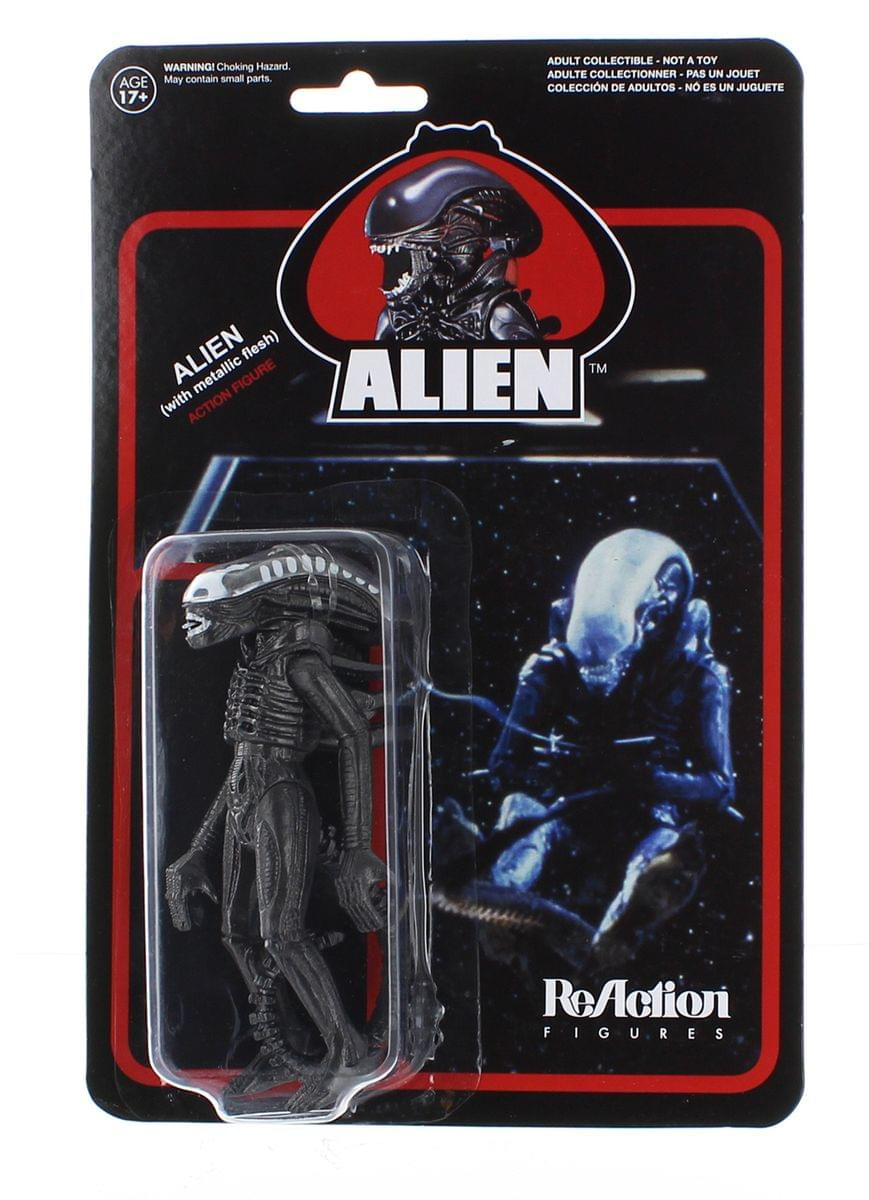 **WARNING!** Choking Hazard. May contain small parts.

**AGE 17+**

**ADULT COLLECTIBLE - NOT A TOY**  
**ADULTE COLLECTIONNER - PAS UN JOUET**  
**COLECCIÓN DE ADULTOS - NO ES UN JUGUETE**

**ALIEN**  
(with metallic flesh) ACTION FIGURE

**ReAction Figures**