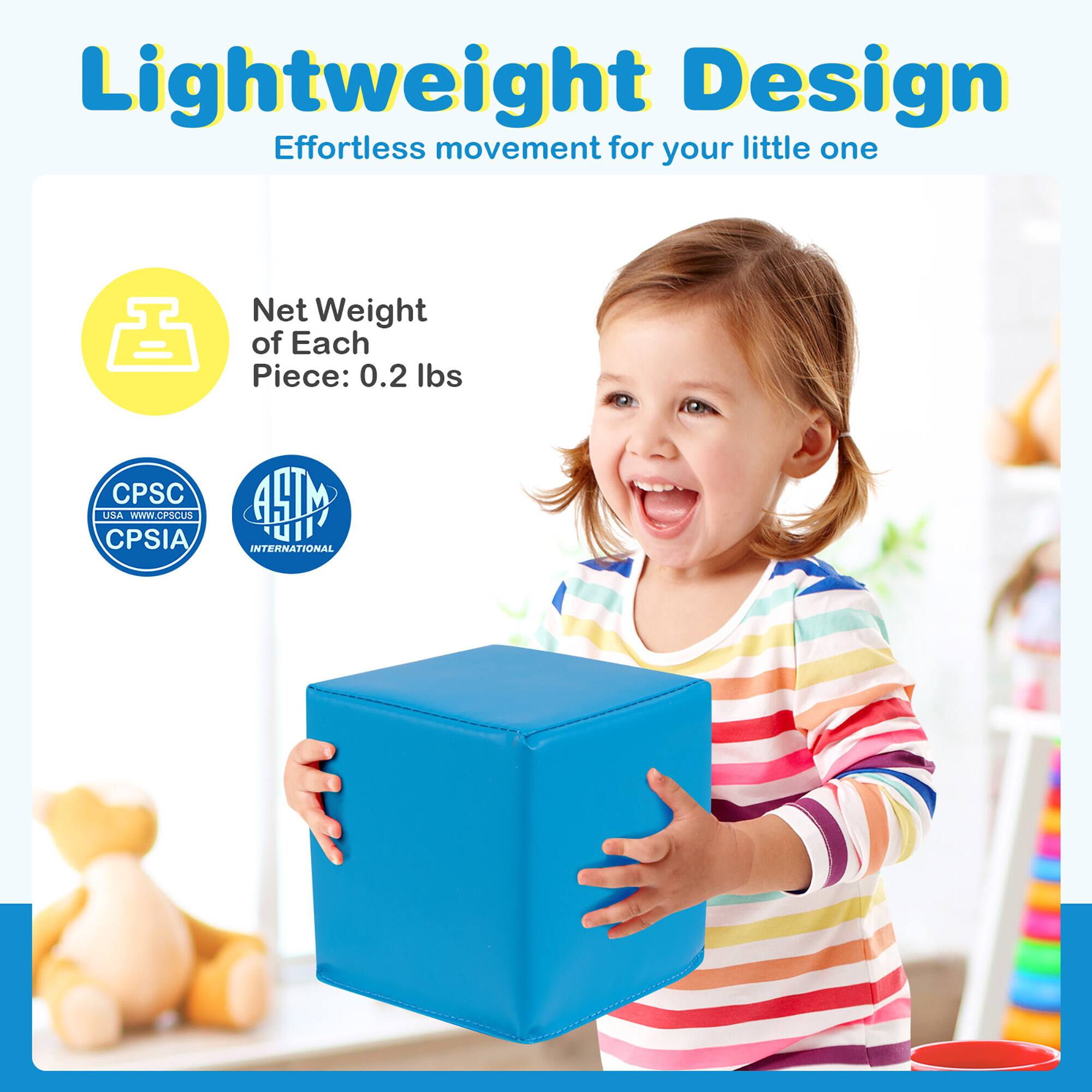 Lightweight Design  
Effortless movement for your little one  

Net Weight of Each Piece: 0.2 lbs  

CPSC USA  
CPSIA  
ASTM INTERNATIONAL