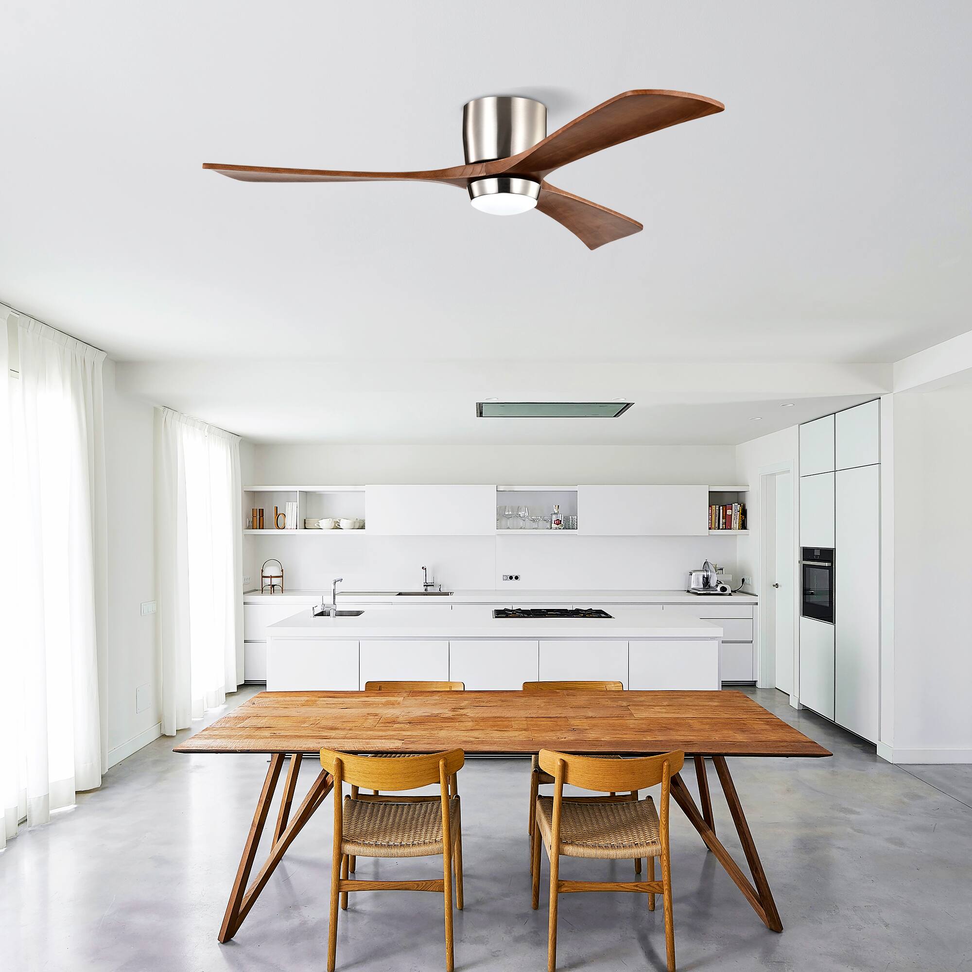 Alt View 2. APRILSOUL - 52 Inch Reversible DC Ceiling Fan Remote 70 Energy Saving Quiet - Nickel.