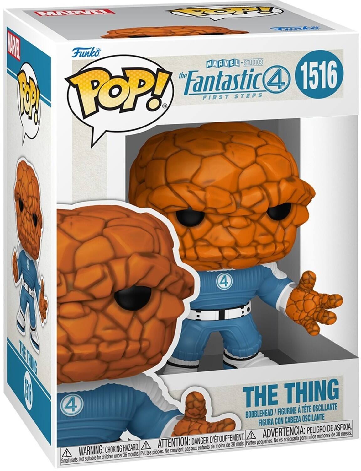 MP COPy Toli AR Funko. MARVEL STUDIOS the Fantastic 4 1516 M POP! 3 FIRST STEPS 4 THE THING FIGURINE TTE OSCILANTE BOBBLEHEAD OSCILANTE FIGURA CON CABEZA PELIGRO DE ASFIXIA, D'TOUFFEMENT. ADVERTENCIA: para nios menores de 36 meses DANGER D pequeas. No es adecuado HAZARD. ATTENTION: aux enfants de moins de 36 mois. Partes WARNING: CHOKING Pettes pieces. Ne convient pas for children under 36 months, Small parts. Not suitable