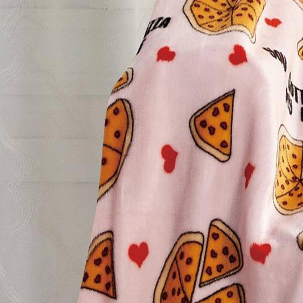 Alt View 1. Noble House - Plazatex Pizza My Heart Micro plush Decorative All Season Multi Color 50" X 60" Throw Blanket - Multi.