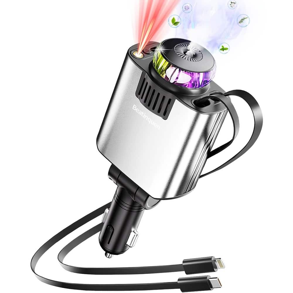 RTMB - Retractable Car Charger & Diffuser, Star Lights, USB-C, 2 Cables