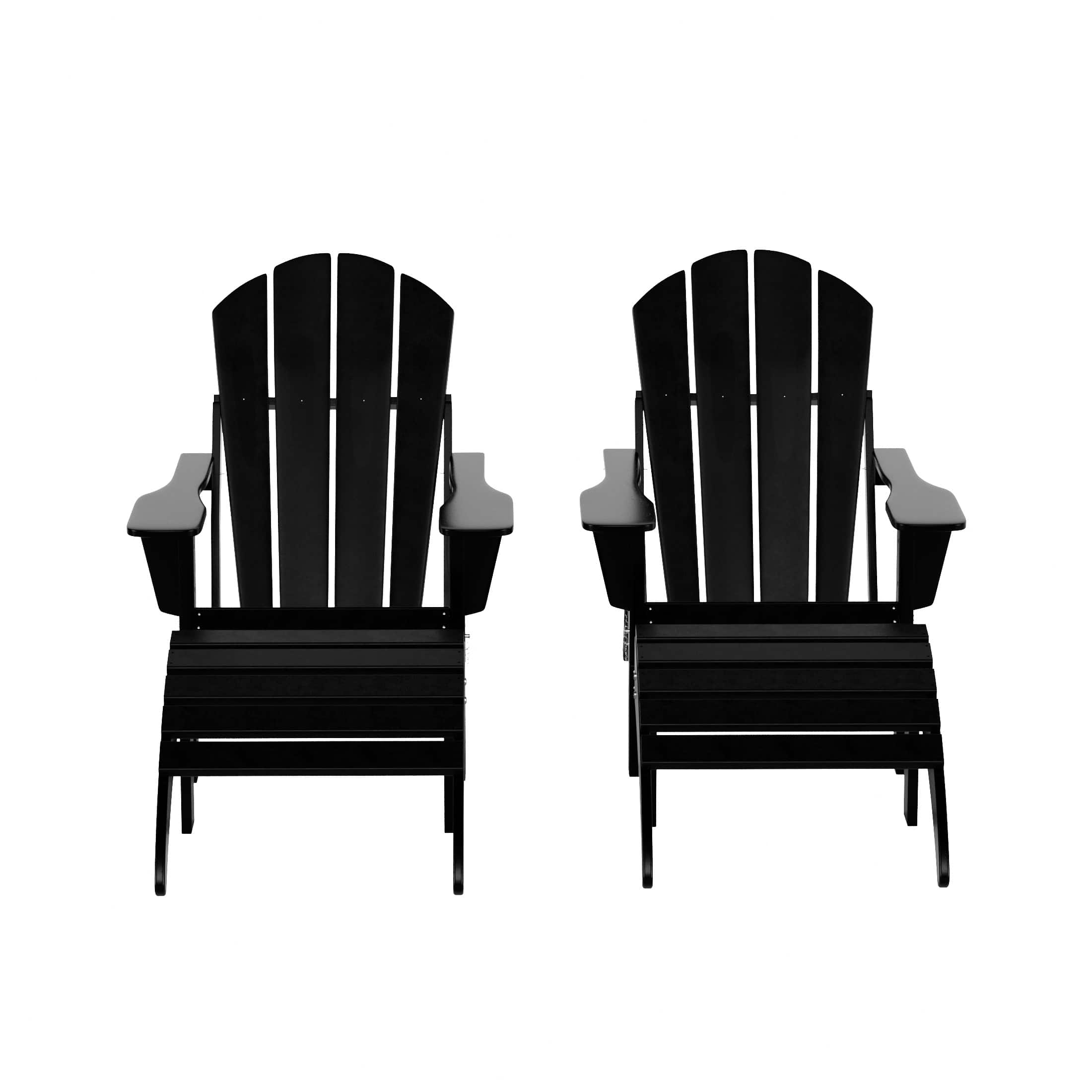WestinTrends - Malibu 4-Piece set classic Adirondack chairs with ottoman (2 seater) - Black price history on PriceWatchPro