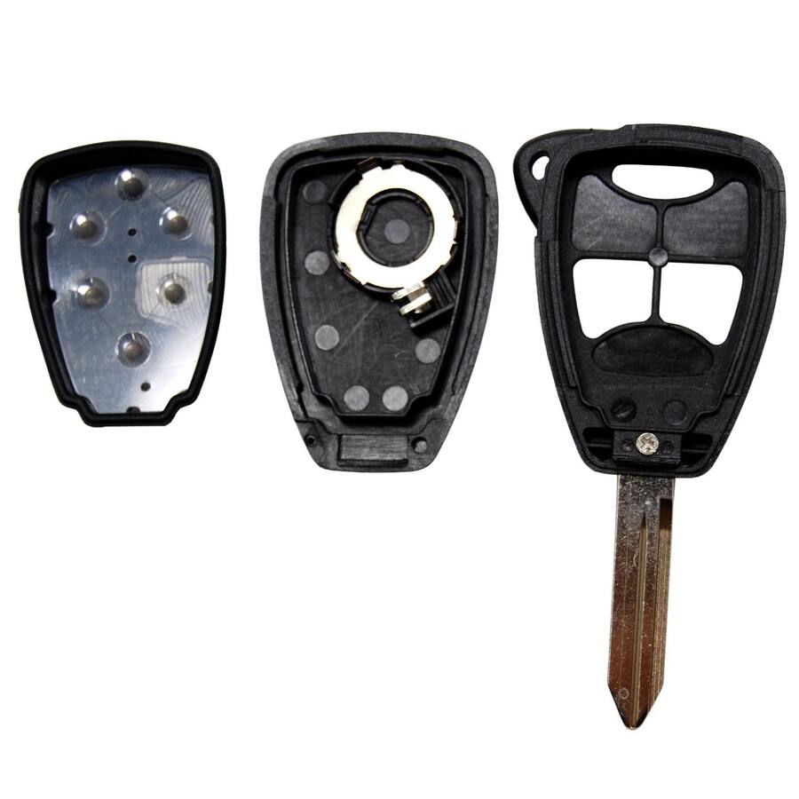 HQRP Key Fob Remote Shell Case with Uncut Blade, 3 Button, 2 Batteries ...
