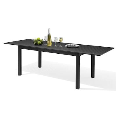 Alt View 4. Crestlive Products - Crestlive Products 63in Large Patio Aluminum Rectangle Extendable Outdoor Dining Table 35.43inWx63inL - Black.