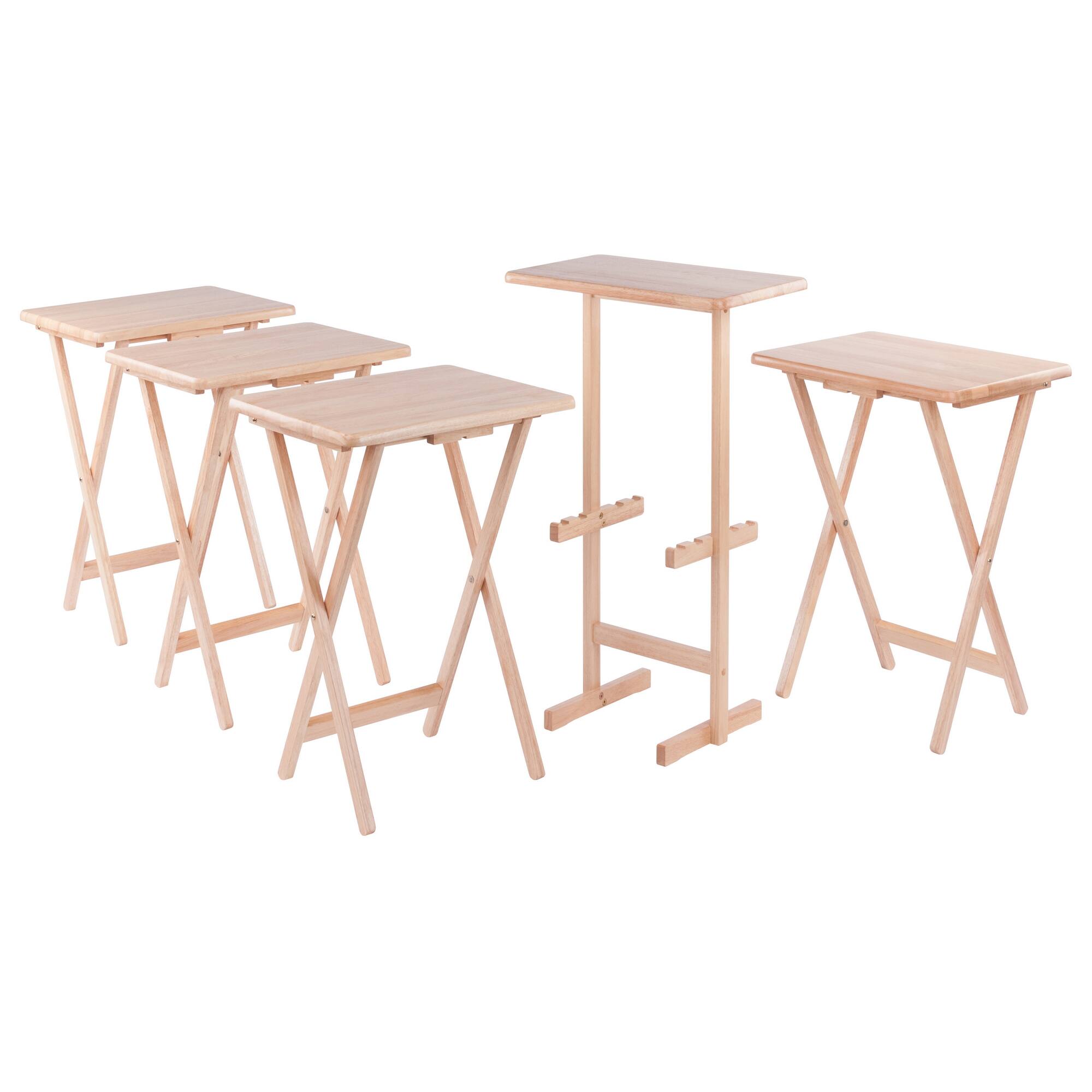Alt View 1. Winsome Wood - Riley 5-Pc Set Snack Table - Natural.
