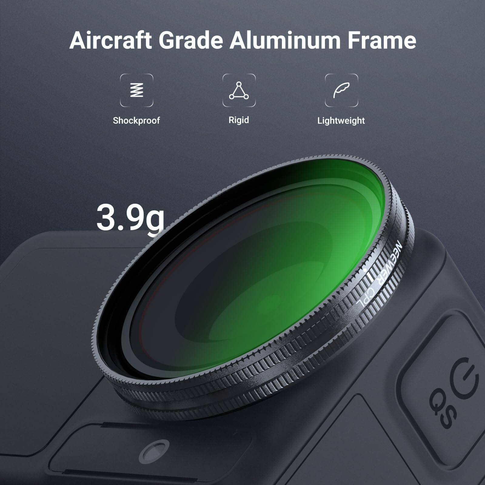 Aircraft Grade Aluminum Frame NW Shockproof Rigid Lightweight 3.9g NEEWER 133N C I CPL