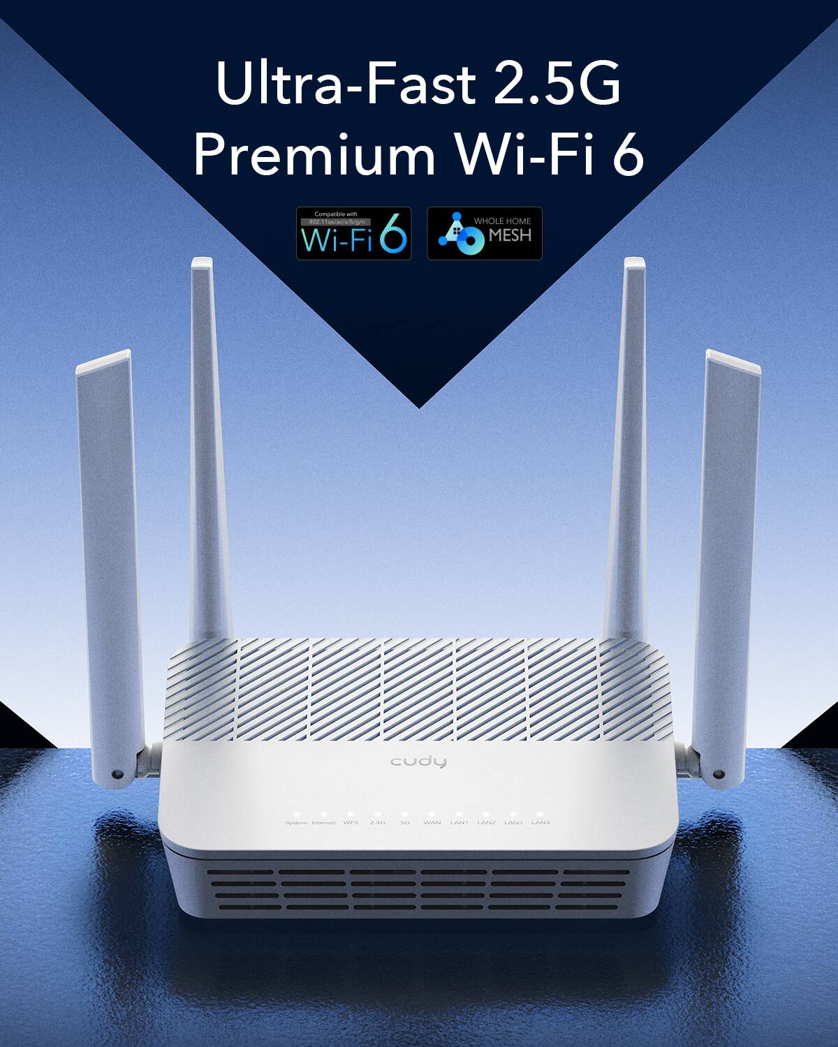 Ultra-Fast 2.5G Premium Wi-Fi 6 Compatible - Nothing to worry about - Whole Home Wi-Fi 6 Mesh cudy - g - ! .A. - . . . code. - . d