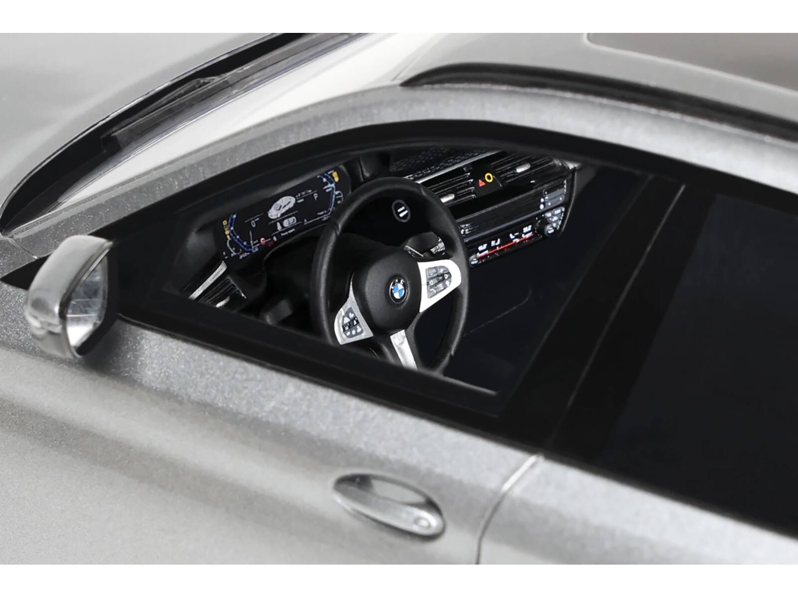 Angle. GT Spirit - 2023 BMW 530E XDrive M Silver Metallic 1/18 Model Car by GT Spirit - Silver Metallic.