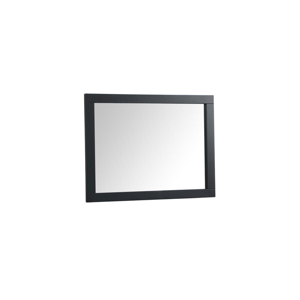 Left. Elegant Decor - Aqua vanity mirror 24x32 inch in black - Black.
