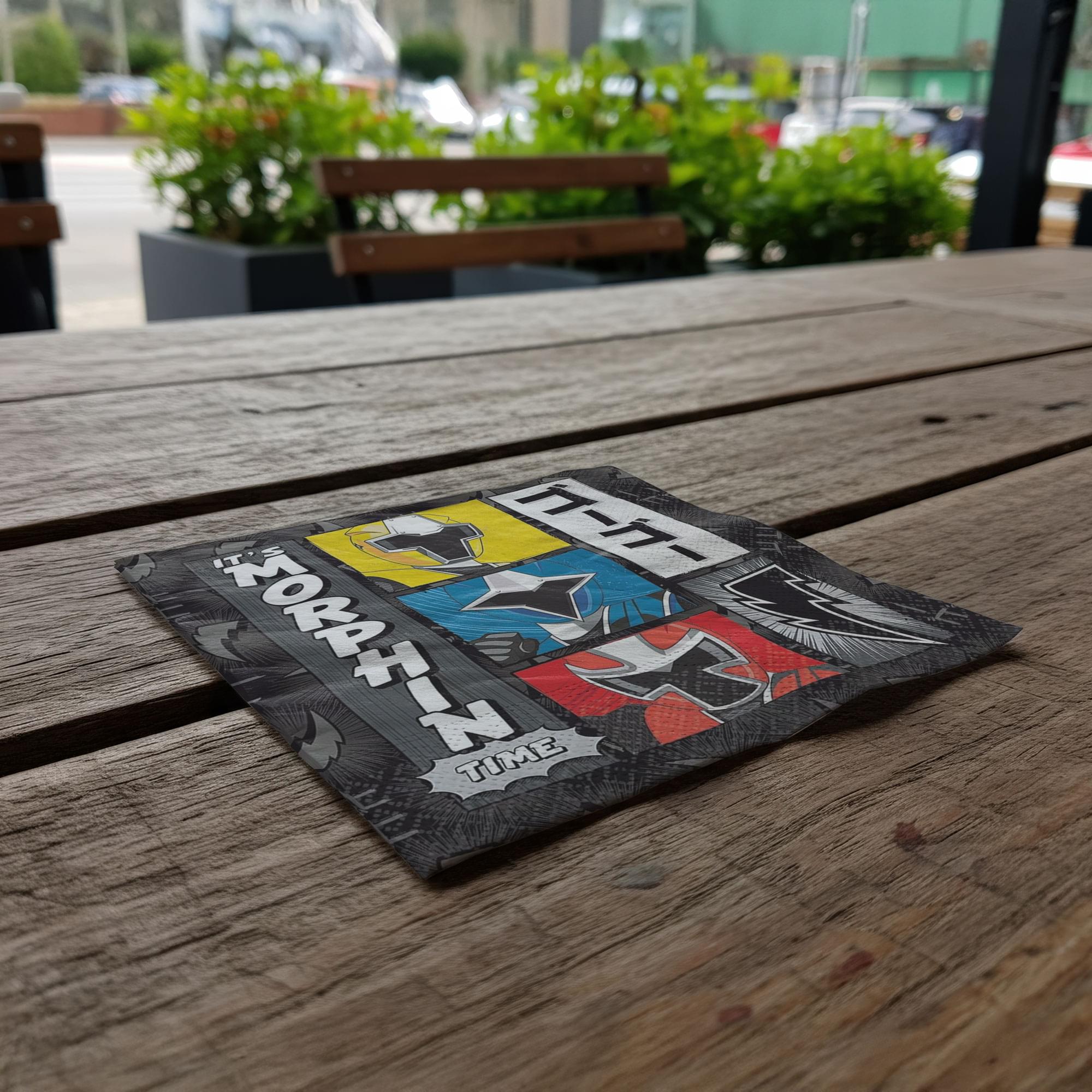 The text on the image reads:

"THE MORPHIN TIME"