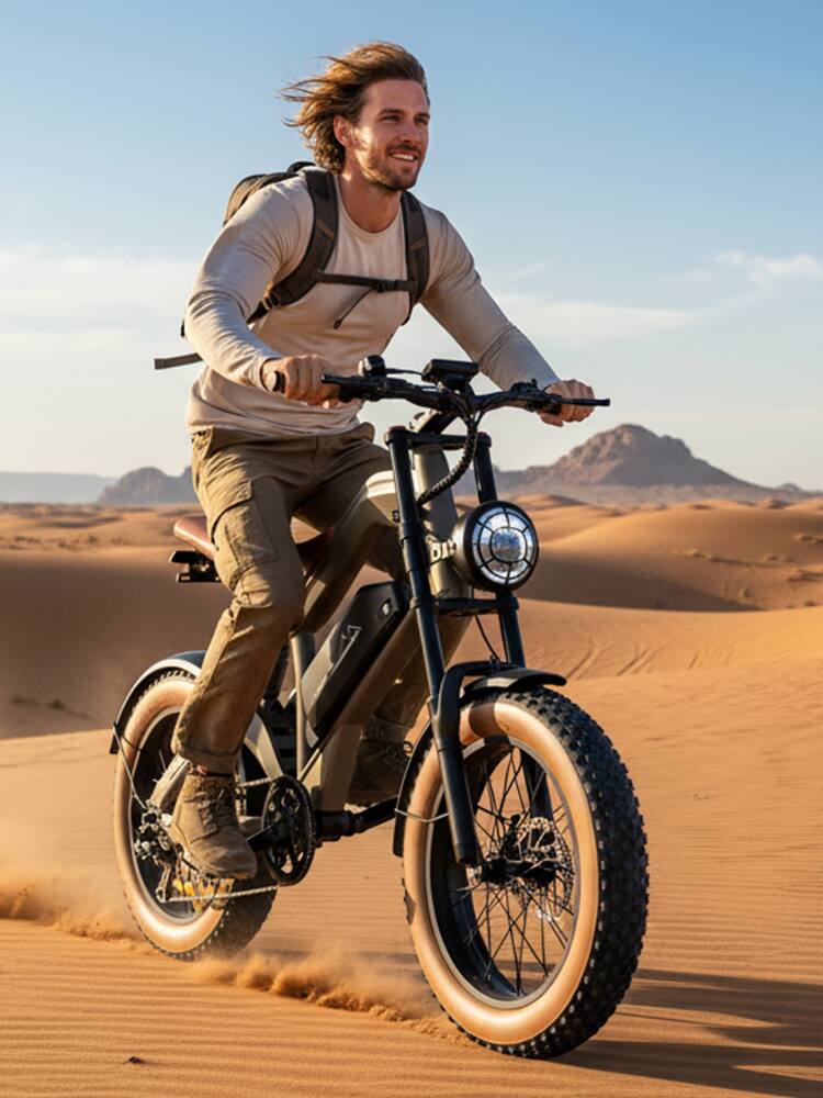 Alt View 7. DYU - Electric Bike for Adults 20" Fat Tire All-Terrain Electric Bike 500W Motor 48V 15.6AH Battery Powered Max Speed 19.8Mph - Grey.