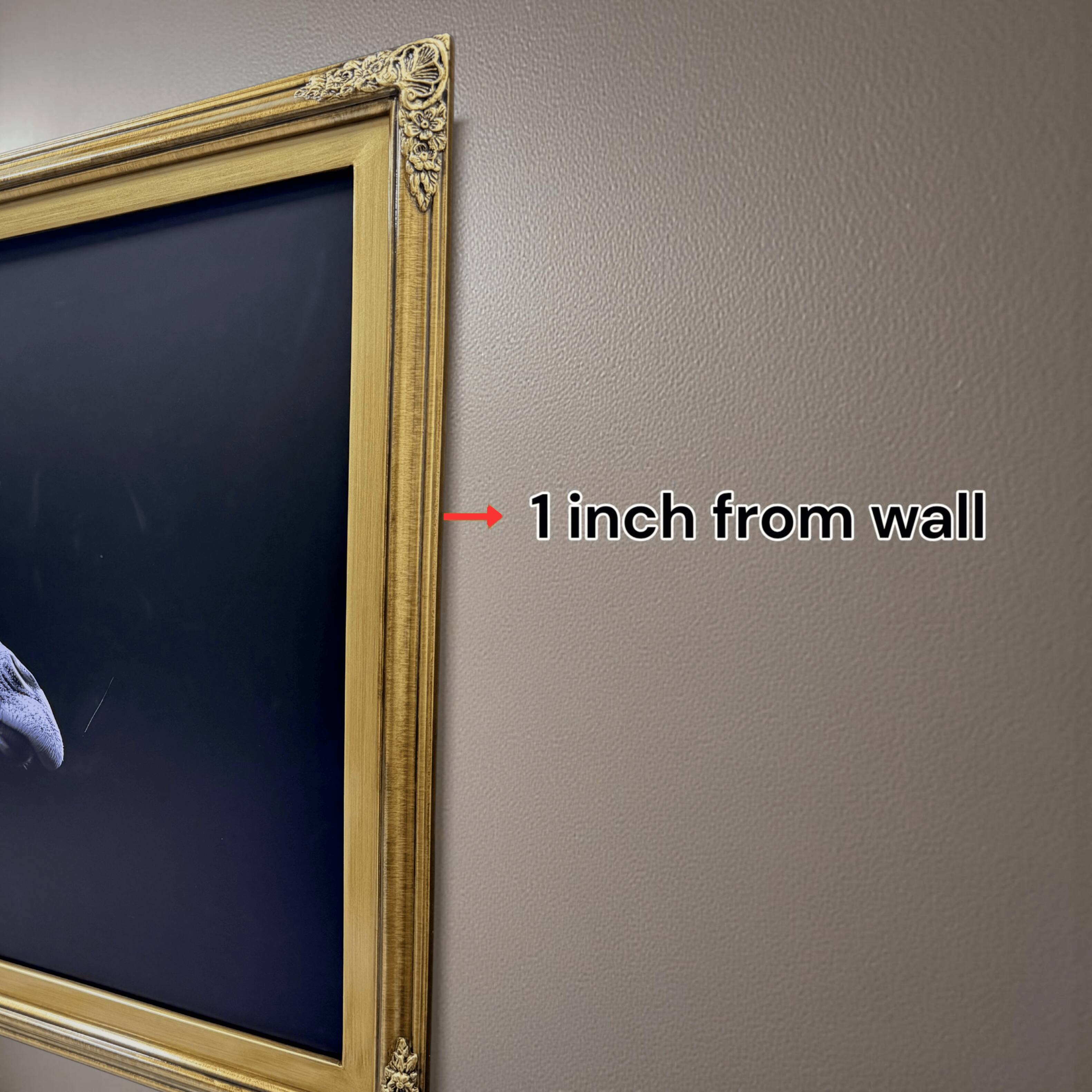 1 inch from wall