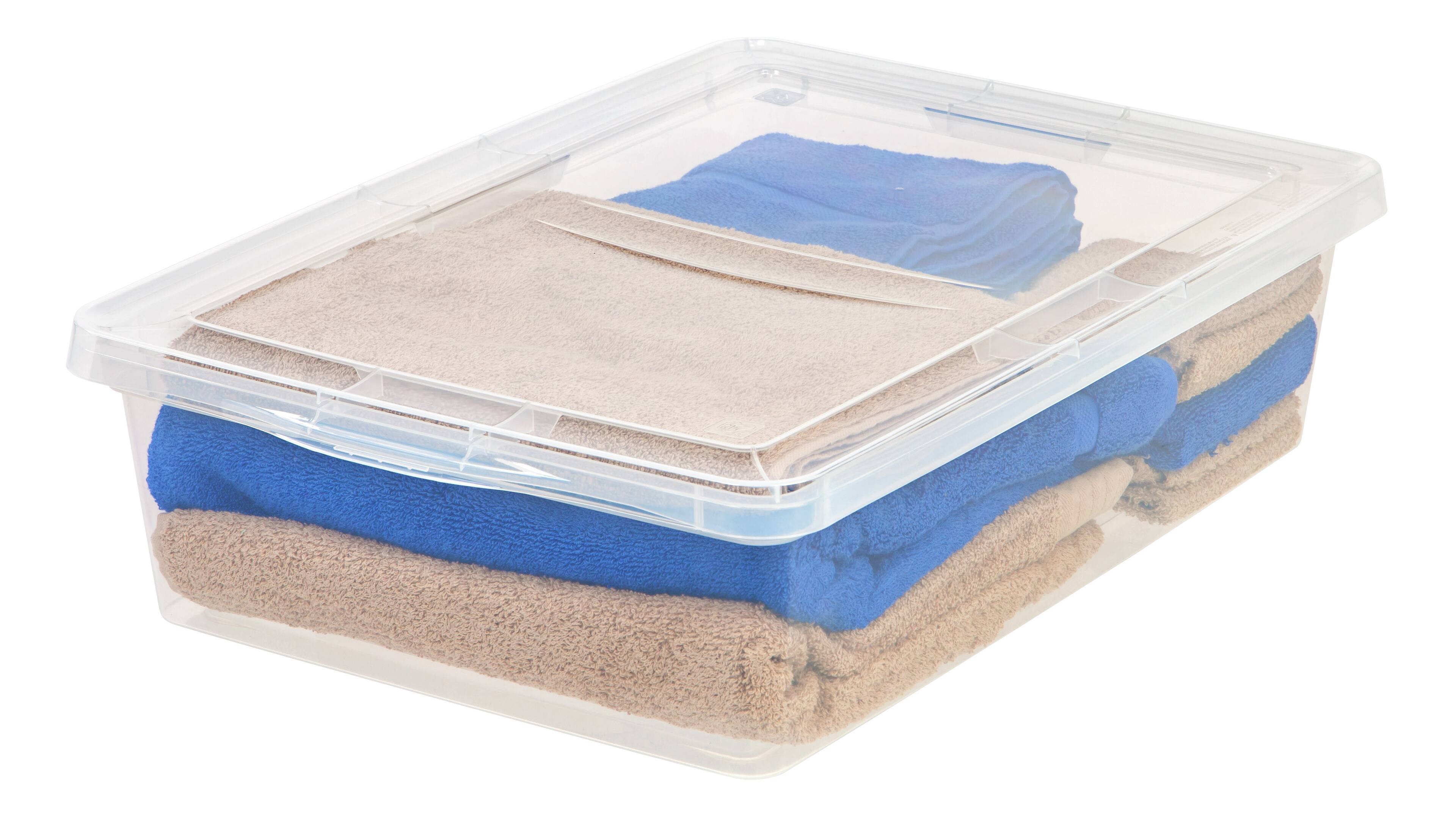 Alt View 4. IRIS USA - IRIS USA Plastic Storage Bin Tote Organizing Container with Latching Lid, Shoe Box, Clear.