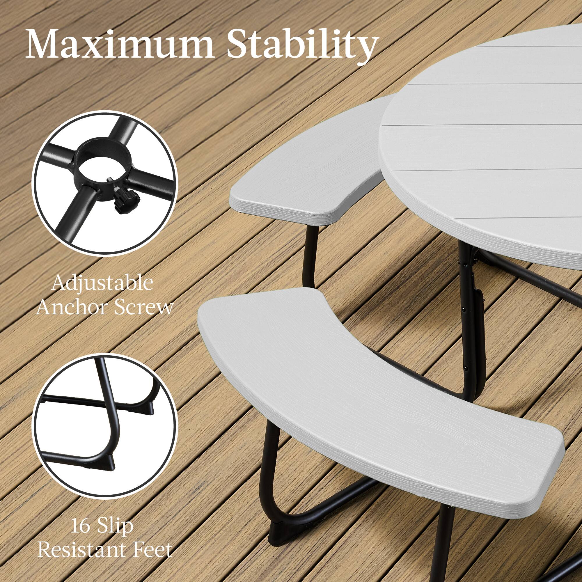 Maximum Stability

Adjustable Anchor Screw

16 Slip Resistant Feet