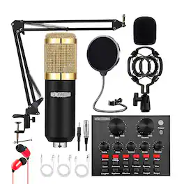 5 CORE - 5Core Recording Microphone Podcast Bundle Professional Condenser Mic Kit-RM 8 BG