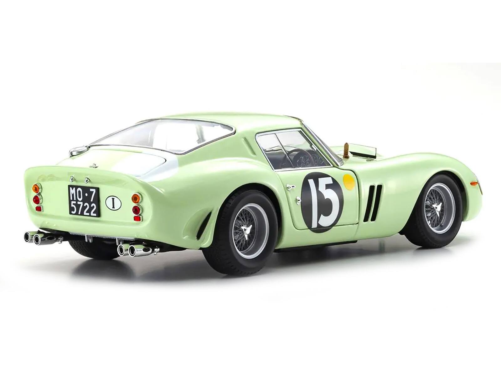 Alt View 1. Kyosho - Ferrari 250 GTO #15 Innes Ireland Winner "Goodwood Tourist Trophy" (1962) 1/18 Diecast Model Car by Kyosho - Green.