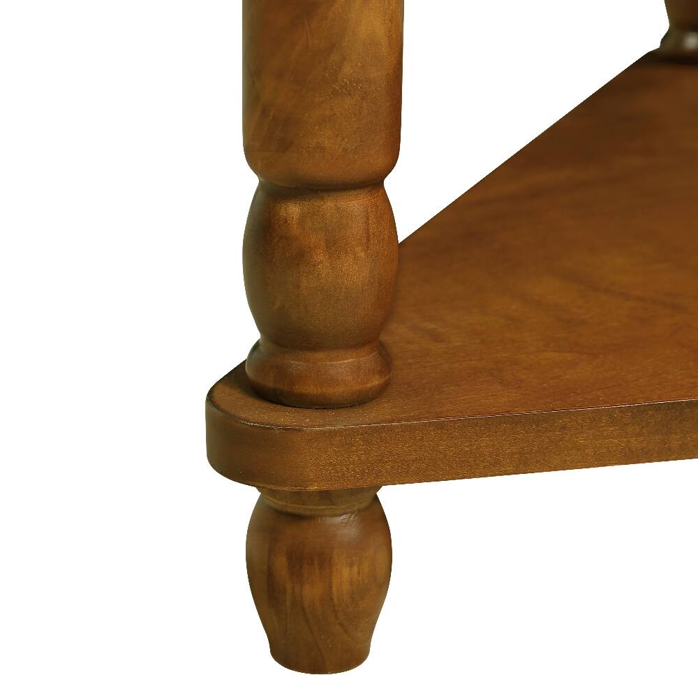 Alt View 8. Loheer - Loheer Triangle Corner Table Wood Corner Side Table for Small Spaces 3 Tier End Table with Solid Wood Legs Brown - Brown.